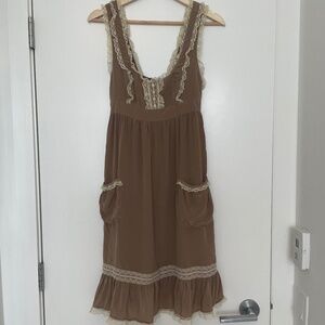 Vintage Topshop Luxury midi dress 100% silk boho UK 8 US 4